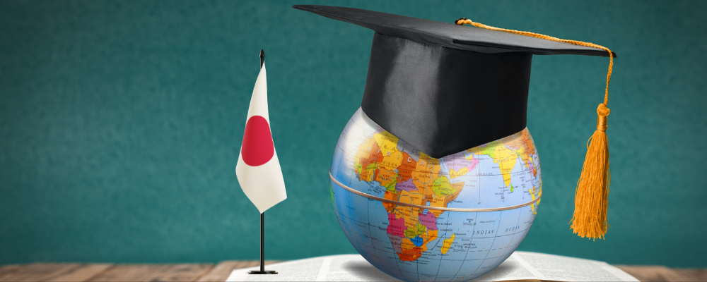 Study in Japan as an international Students: What to expect - Japan flag with globe