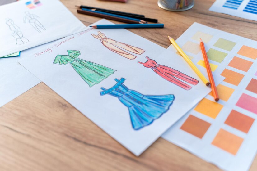 Fashion design/ sketching of dresses